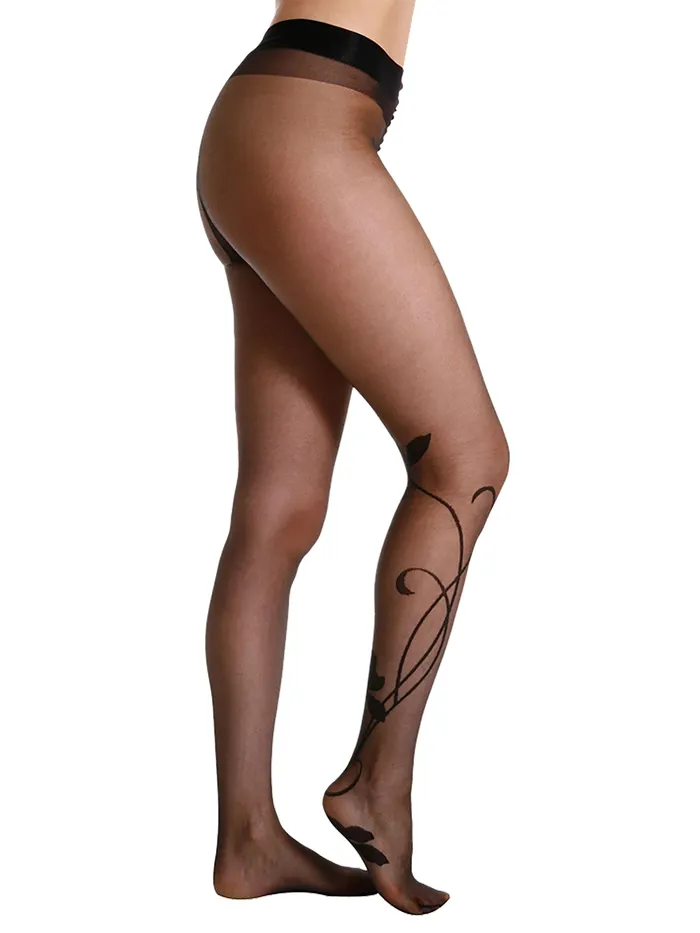 Black Sheer Vine Tights One Size HonourSkintwocom Bodystockings Playsuits Black Sheer Vine Tights One Size HonourSkintwocom Bodystockings Playsuits