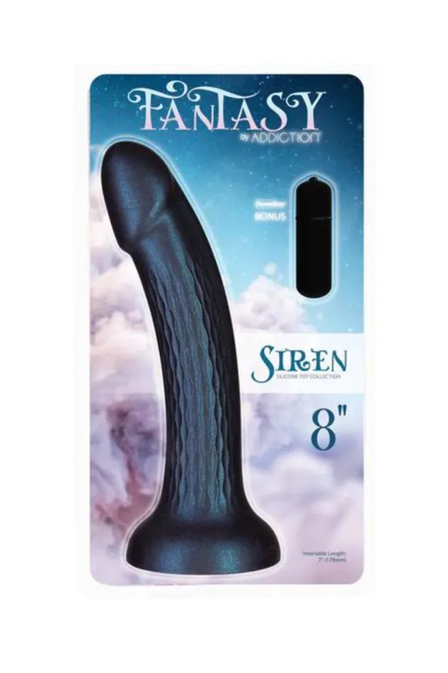 BMS Factory Dildos Fantasy Siren Blue Shimmer Suction Cup Dildo
