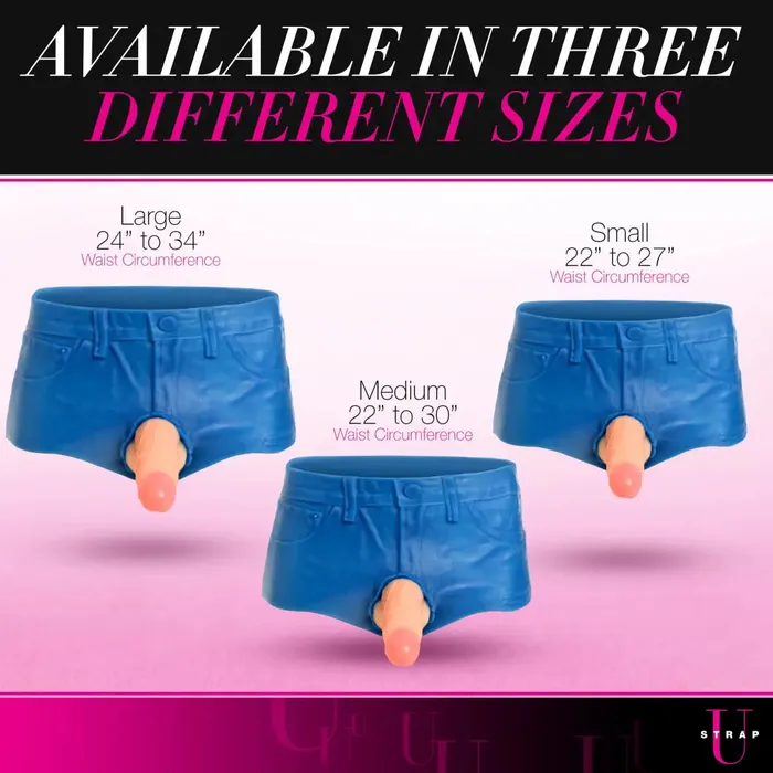 Booty Shorts 6 Inch Dildo Silicone Strap On Harness Large XR Brands Female Sex Toys