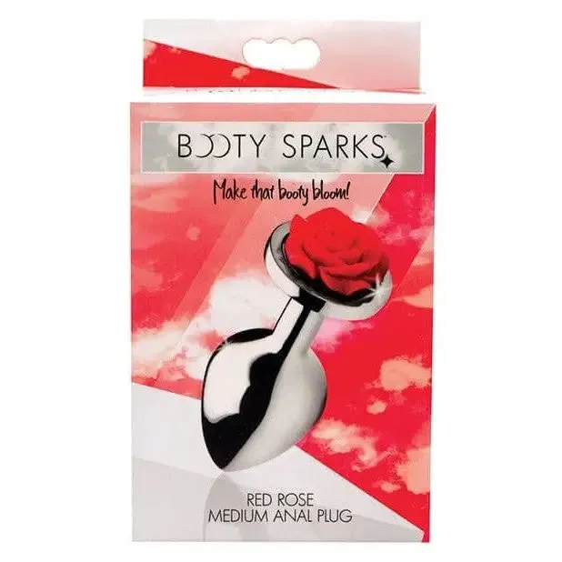 Booty Sparks Anal Bootysparks Red Rose Anal Plug Silver