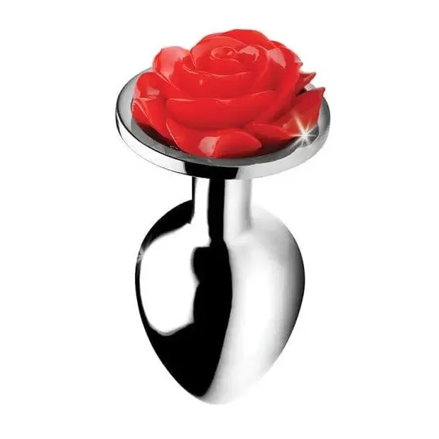 Booty Sparks Anal Bootysparks Red Rose Anal Plug Silver Booty Sparks Anal Bootysparks Red Rose Anal Plug Silver