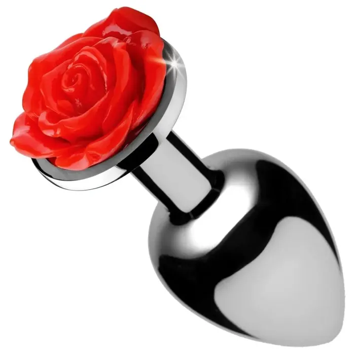 Booty Sparks Anal Bootysparks Red Rose Anal Plug Silver Booty Sparks Anal Bootysparks Red Rose Anal Plug Silver