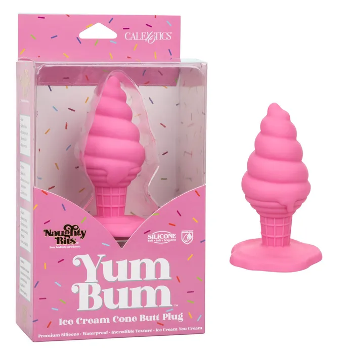 CalExotics Anal CaleXOtics Naughty Bits Yum Bum Ice Cream Cone Silicone Butt Plug Pink