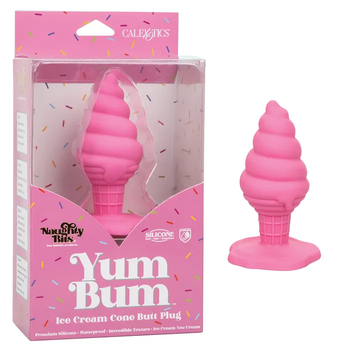 CalExotics Anal CaleXOtics Naughty Bits Yum Bum Ice Cream Cone Silicone Butt Plug Pink