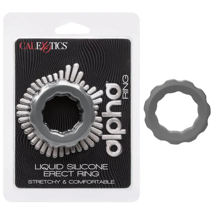 CalExotics Male Sex Toys CalExotics Alpha Ring Liquid Silicone Erect Ring Grey
