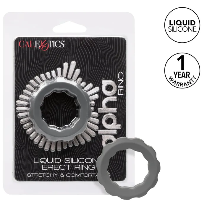 CalExotics Male Sex Toys CalExotics Alpha Ring Liquid Silicone Erect Ring Grey