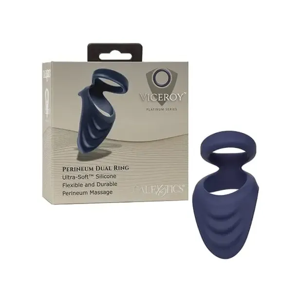 CalExotics Vibrators Viceroy Perineum Dual Ring Blue
