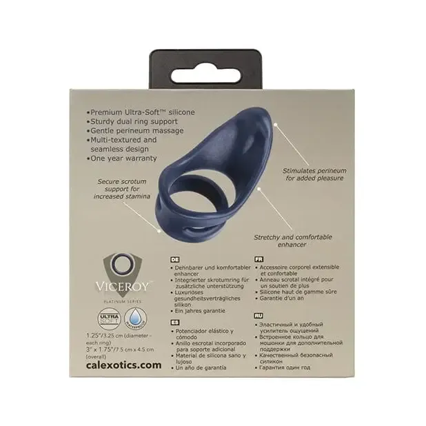 CalExotics Vibrators Viceroy Perineum Dual Ring Blue