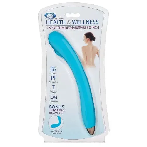 Cloud 9 Health Wellness Rechargeable Gspot Slim 8in Single Motor Aqua Blue Cloud 9 Novelties Vibrators Cloud 9 Health Wellness Rechargeable Gspot Slim 8in Single Motor Aqua Blue Cloud 9 Novelties Vibrators