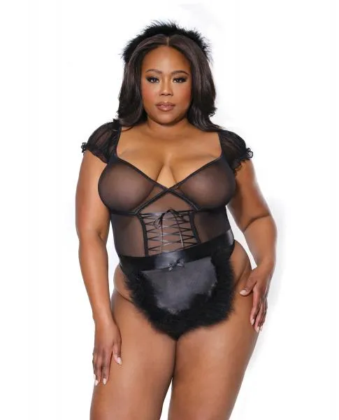 Coquette Anal Holiday Mistletoe Maid Stretch Mesh Teddy Marabou Trimmed Apron Headband Black Osxl Coquette Anal Holiday Mistletoe Maid Stretch Mesh Teddy Marabou Trimmed Apron Headband Black Osxl