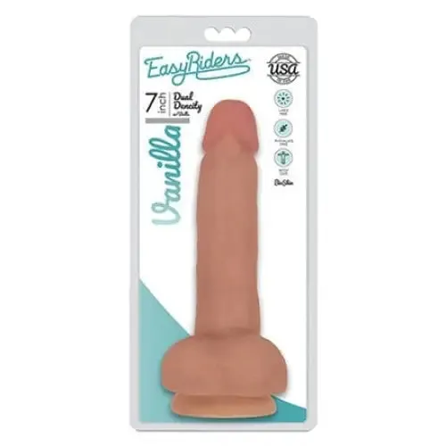 Curve Toys Dildos Easy Rider BioSkin Dual Density Dong 7in With Balls Vanilla Curve Toys Dildos Easy Rider BioSkin Dual Density Dong 7in With Balls Vanilla
