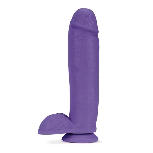 Dildos Blush Au Naturel Bold Huge 10 in Posable Dual Density Dildo with Balls Suction Cup Pink Blush