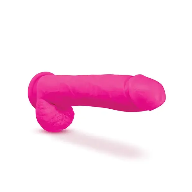 Dildos Blush Au Naturel Bold Huge 10 in Posable Dual Density Dildo with Balls Suction Cup Pink Blush