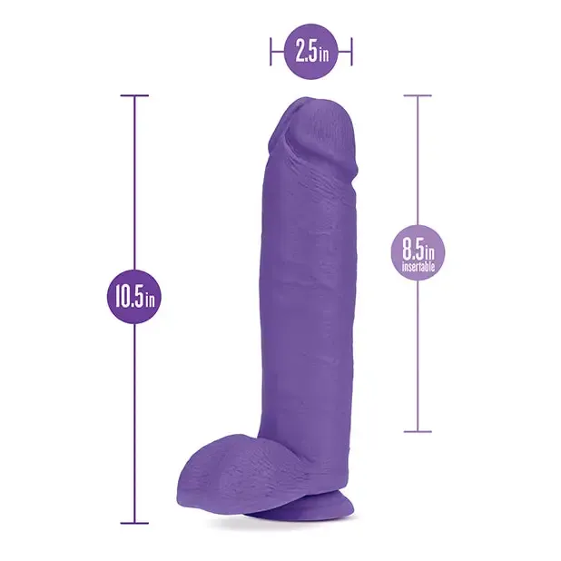 Dildos Blush Au Naturel Bold Huge 10 in Posable Dual Density Dildo with Balls Suction Cup Pink Blush