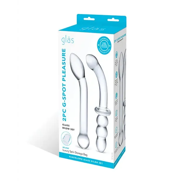 Dildos glas Glas 2Piece GSpot Pleasure Glass Dildo Set