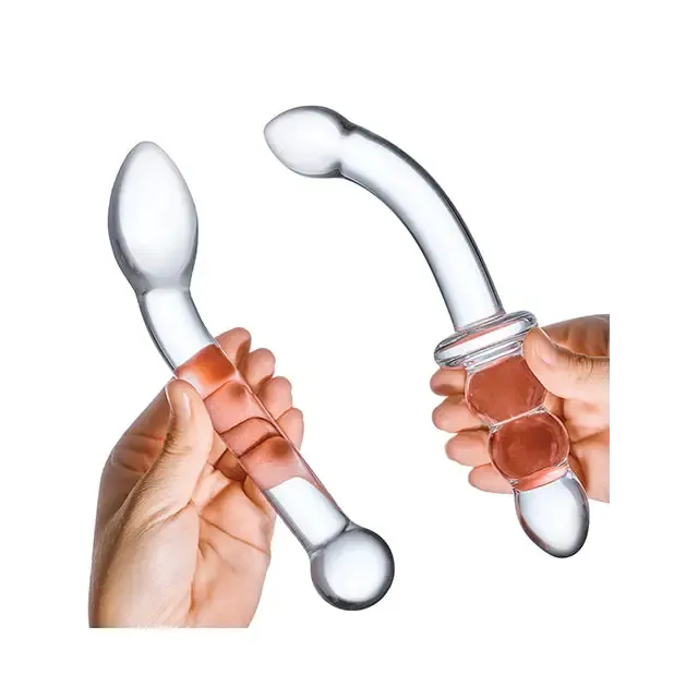 Dildos glas Glas 2Piece GSpot Pleasure Glass Dildo Set Dildos glas Glas 2Piece GSpot Pleasure Glass Dildo Set