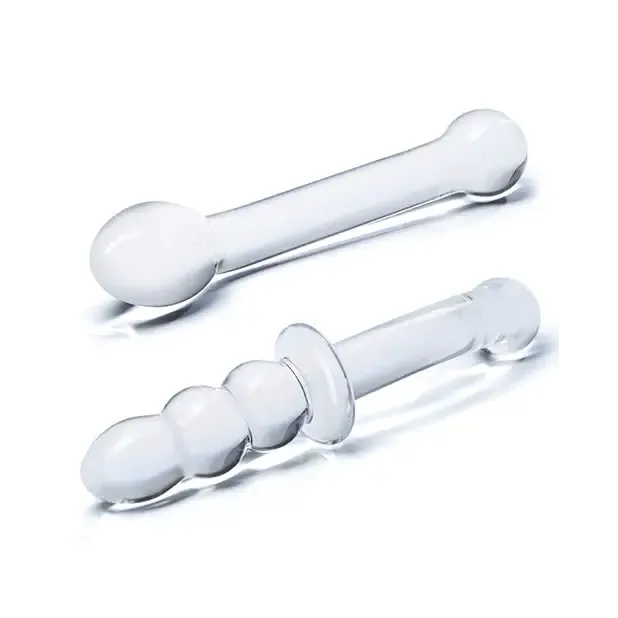 Dildos glas Glas 2Piece GSpot Pleasure Glass Dildo Set Dildos glas Glas 2Piece GSpot Pleasure Glass Dildo Set