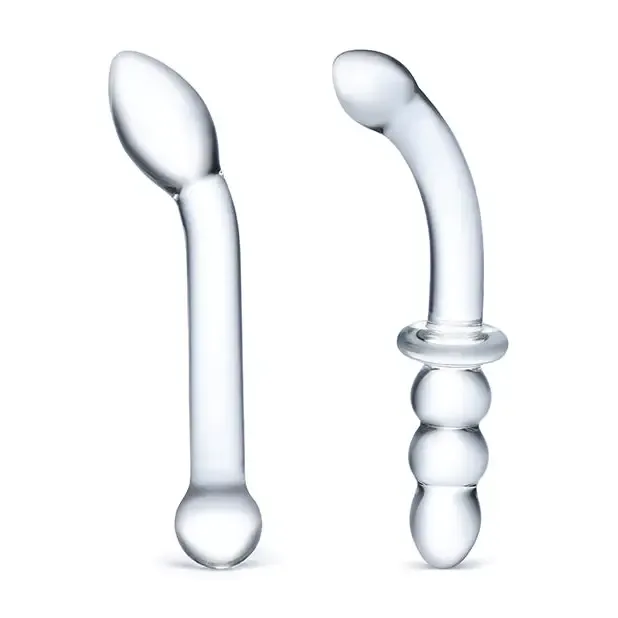Dildos glas Glas 2Piece GSpot Pleasure Glass Dildo Set Dildos glas Glas 2Piece GSpot Pleasure Glass Dildo Set