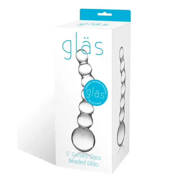 Dildos glas Glas 5 Curved Glass Beaded Dildo 