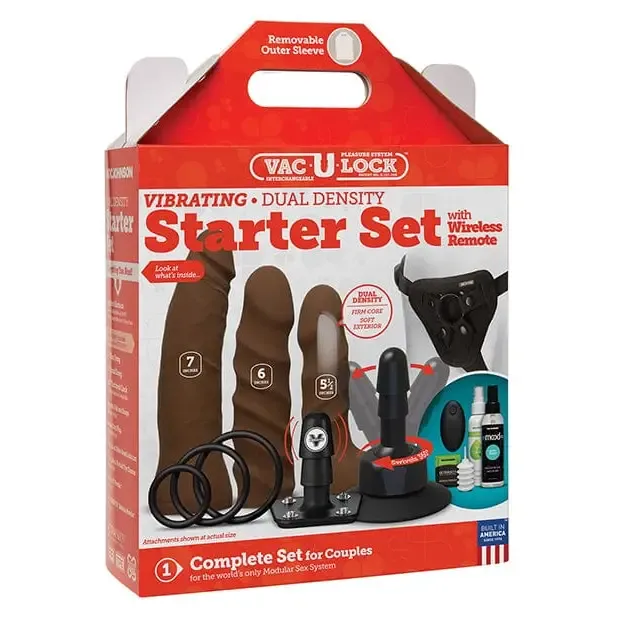 Dildos Vaculock Dual Density Starter Set Wwireless Remote Doc Johnson