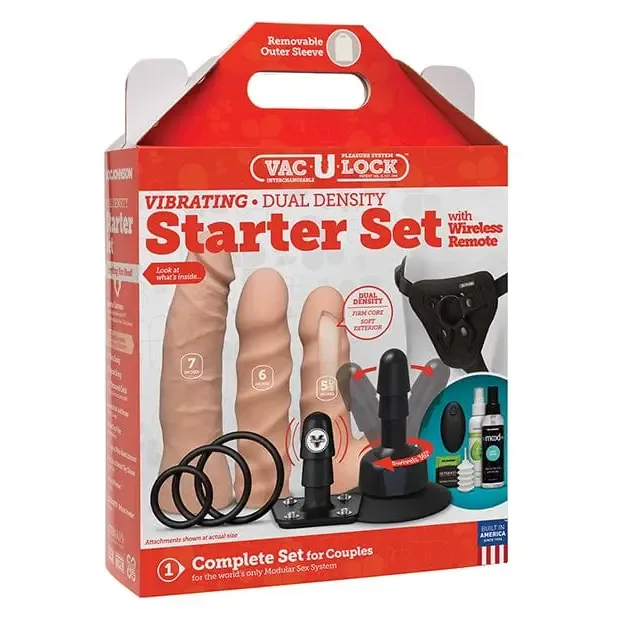 Dildos Vaculock Dual Density Starter Set Wwireless Remote Doc Johnson