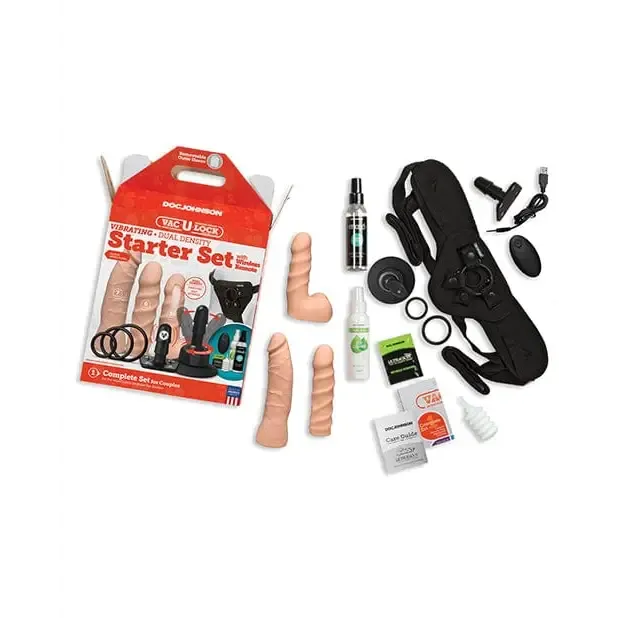 Dildos Vaculock Dual Density Starter Set Wwireless Remote Doc Johnson