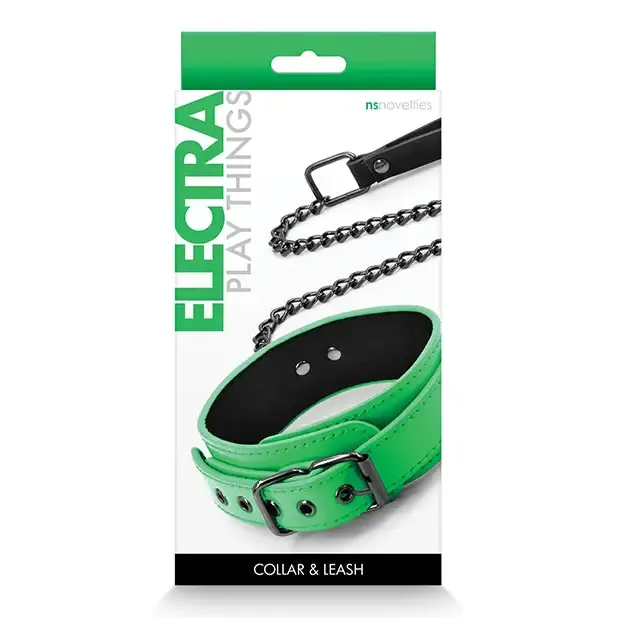 Electra Collar Leash Green NS Novelties Vibrators