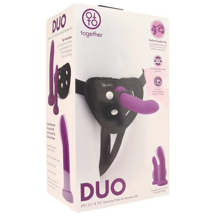 Electric Eel Dildos Together Duo 55 and 775 Inch Dildo and Harness Set