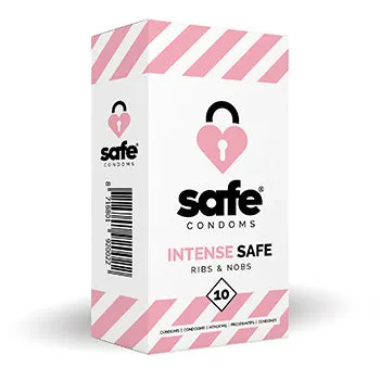 Enjoy Safe Female Sex Toys SAFE Condoms Ribs Nobs 10 pcs