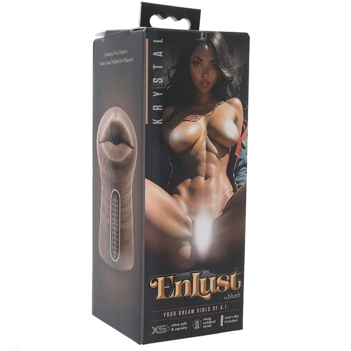 Enlust Krystal AI Vibrating Mouth Stroker Blush Male Sex Toys