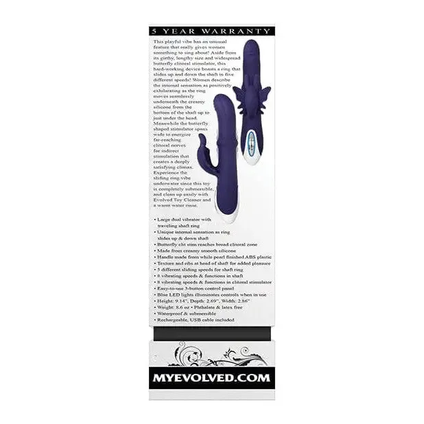 Evolved Female Sex Toys Evolved Put A Ring On It Rabbit Vibrator with Sliding Ring