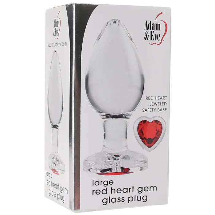 Evolved Novelties Adam Eve Red Heart Gem Glass Plug in Large Anal Evolved Novelties Adam Eve Red Heart Gem Glass Plug in Large Anal