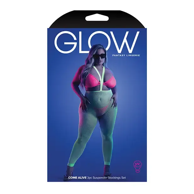 Fantasy Lingerie Female Sex Toys Fantasy Lingerie Glow Come Alive 3Piece Bralette GString Suspender Stockings Set Neon Green Queen Size Fantasy Lingerie Female Sex Toys Fantasy Lingerie Glow Come Alive 3Piece Bralette GString Suspender Stockings Set Neon Green Queen Size