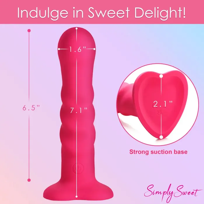 Female Sex Toys Curve Toys 21x Vibrating Ribbed Silicone Dildo