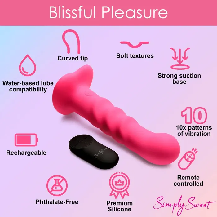 Female Sex Toys Curve Toys 21x Vibrating Ribbed Silicone Dildo