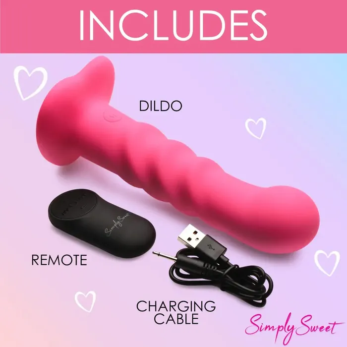 Female Sex Toys Curve Toys 21x Vibrating Ribbed Silicone Dildo
