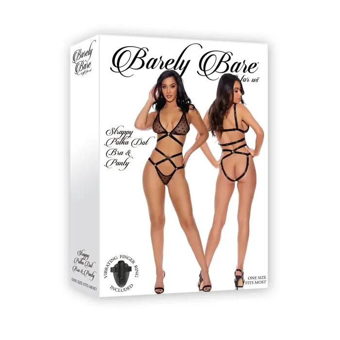 Female Sex Toys Evolved Novelties Barely Bare Strappy Polka Dot Bra Panty Os