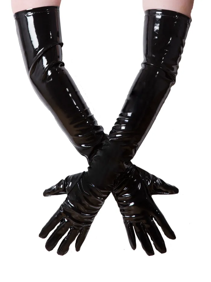 Female Sex Toys Honour PVC Long Gloves in Black