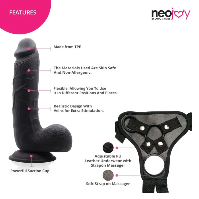 Female Sex Toys Neojoy Neojoy King Dildo With StrapOn Dong Harness 2134cm 84 inch