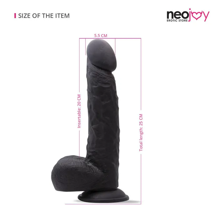 Female Sex Toys Neojoy Neojoy Lover Realistic Dildo With Suction Cup TPE Black 25cm