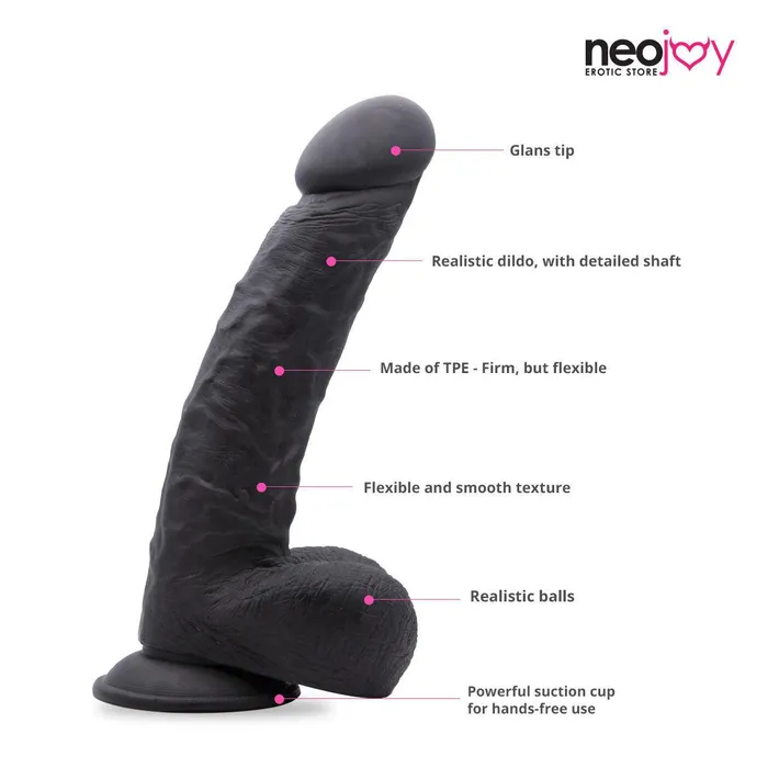 Female Sex Toys Neojoy Neojoy Lover Realistic Dildo With Suction Cup TPE Black 25cm