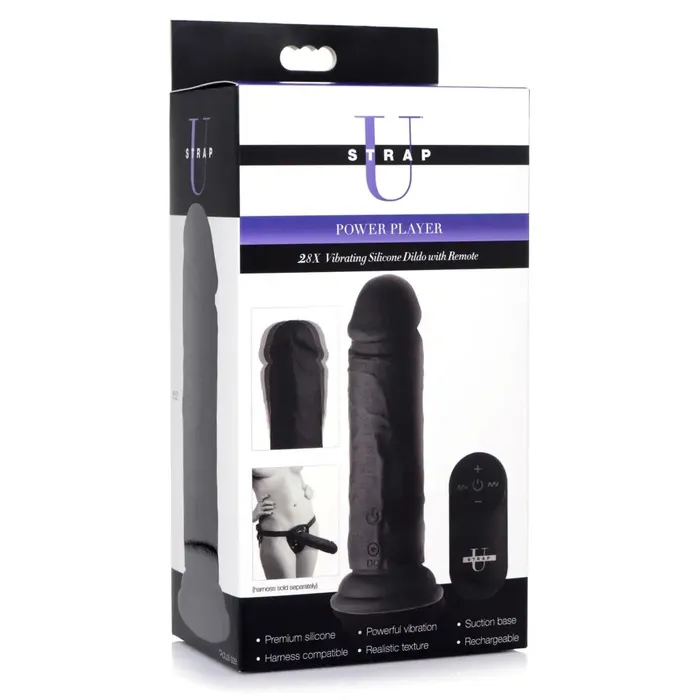 Female Sex Toys Power Player 28x Vibrating Silicone Dildo With Remote Strap U
