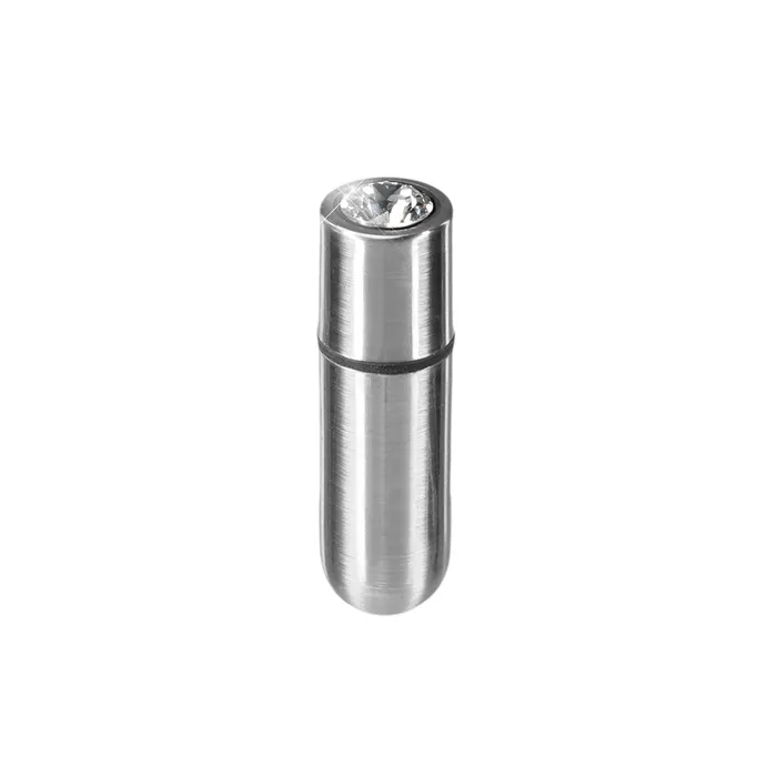 Female Sex Toys PowerBullet FirstClass Bullet 25 Bullet Vibrator with Key Chain Pouch Silver