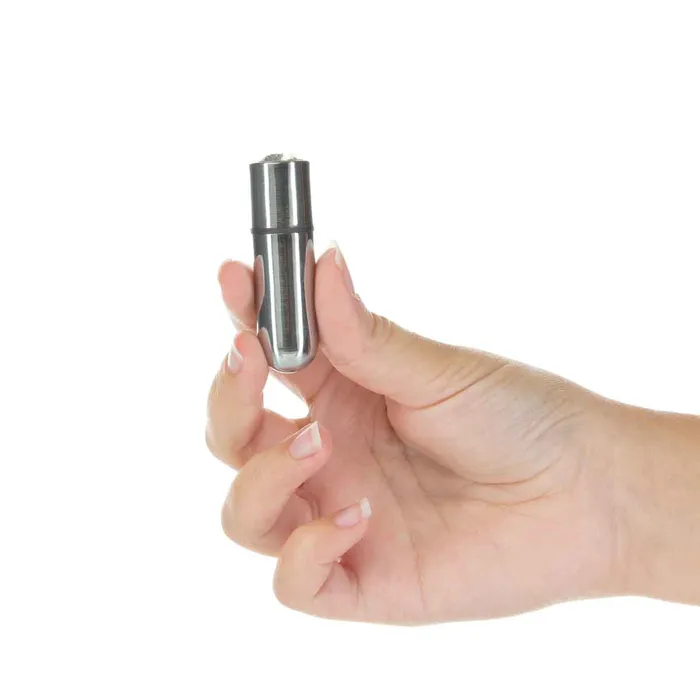 Female Sex Toys PowerBullet FirstClass Bullet 25 Bullet Vibrator with Key Chain Pouch Silver
