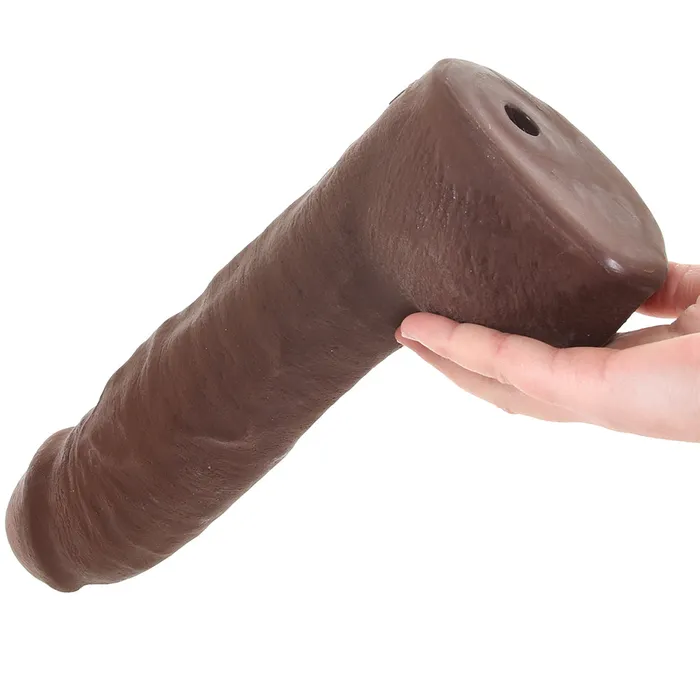Female Sex Toys The Realistic 9 Inch Cock with Balls in Chocolate Doc Johnson