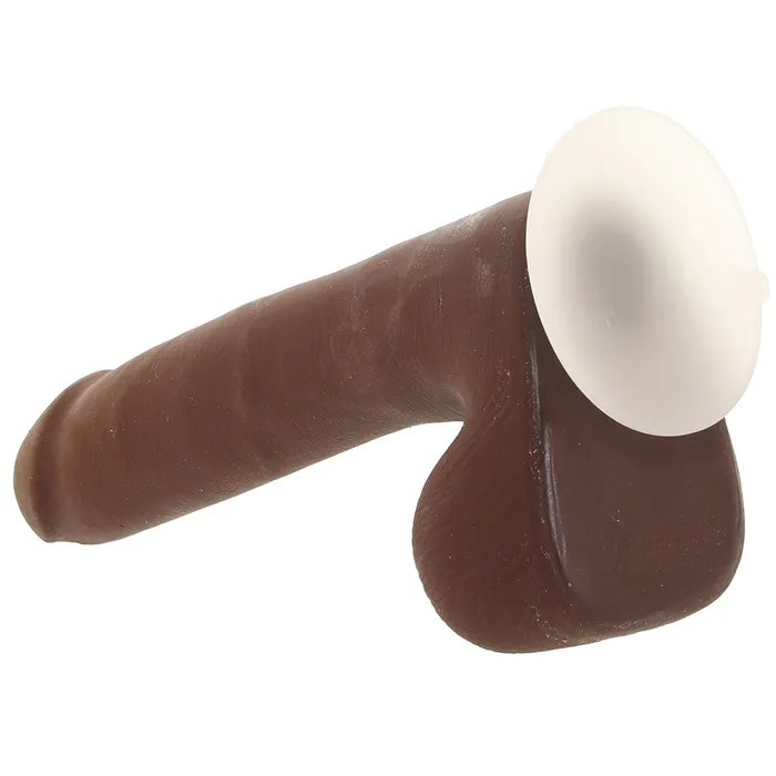 Female Sex Toys The Realistic 9 Inch Cock with Balls in Chocolate Doc Johnson