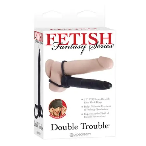 Fetish Fantasy Female Sex Toys Pipedream Fetish Fantasy Series Double Trouble Dual Cockring StrapOn With 55 in Dildo Black Fetish Fantasy Female Sex Toys Pipedream Fetish Fantasy Series Double Trouble Dual Cockring StrapOn With 55 in Dildo Black