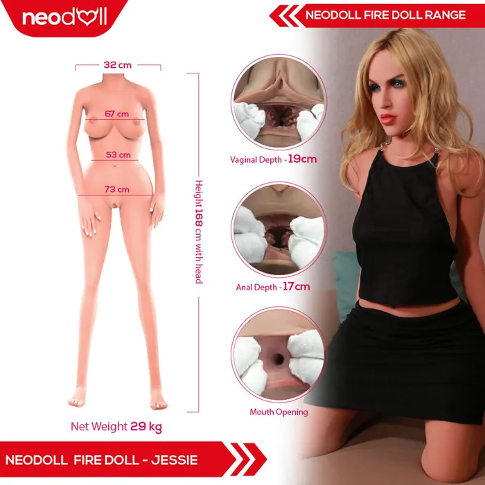 Fire Doll Male Sex Toys Fire Doll Jessie Realistic Sex Doll Tongue included 165cm Light Tan