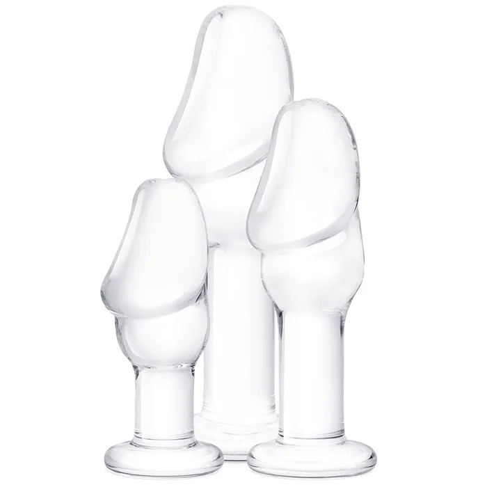 gls 3pc Helmet Head Glass Anal Training Kit Electric Eel Male Sex Toys