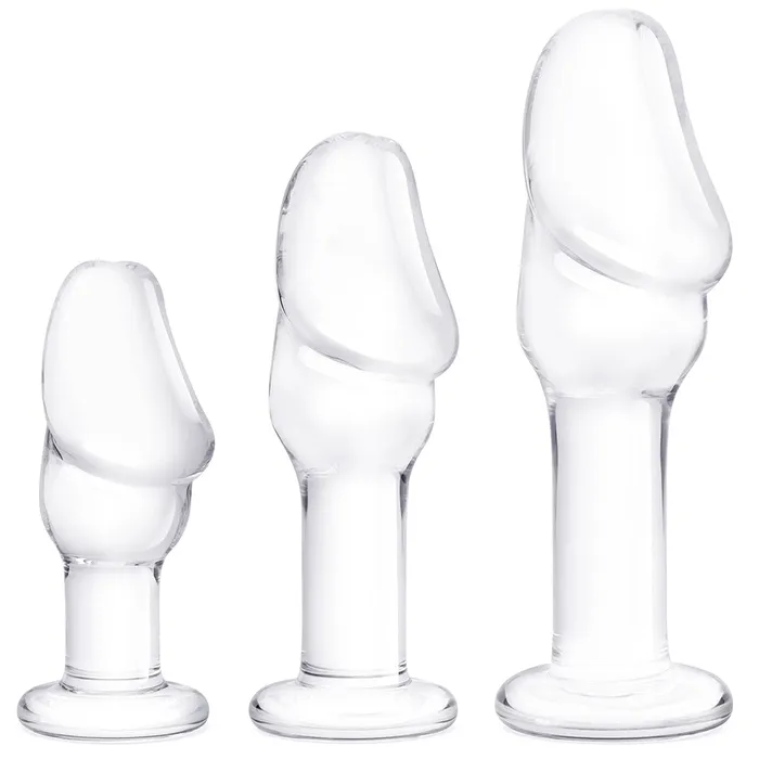gls 3pc Helmet Head Glass Anal Training Kit Electric Eel Male Sex Toys